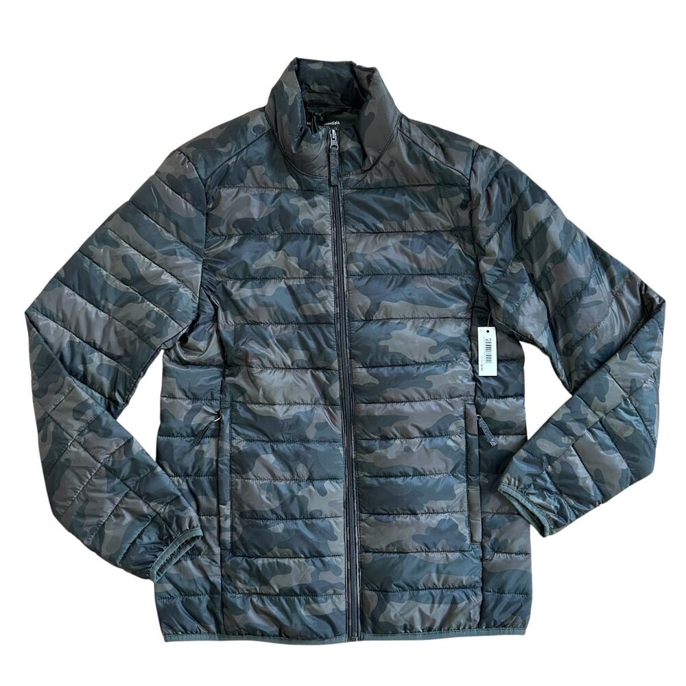 Amazon Essentials Men's Size XS Lightweight Green Camo Puffer Jacket Packable